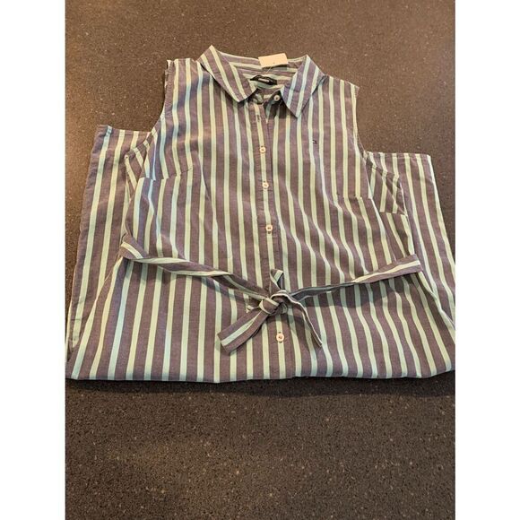 Tommy Hilfiger Cotton Shirt Dress Sky Captain/Mint Dress size 10 - Picture 6 of 6